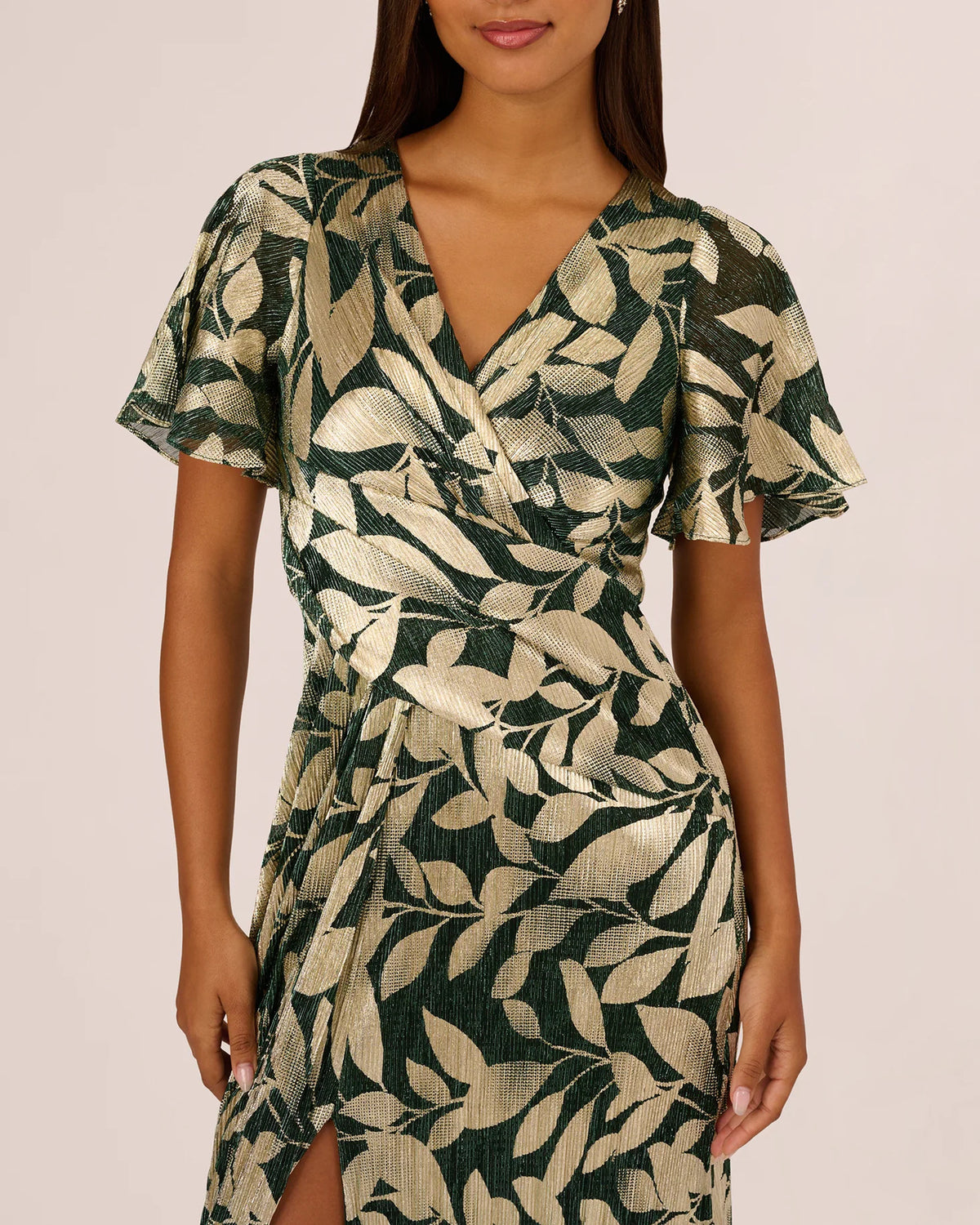 short-sleeve a-line maxi mother of the bride dress - image 3