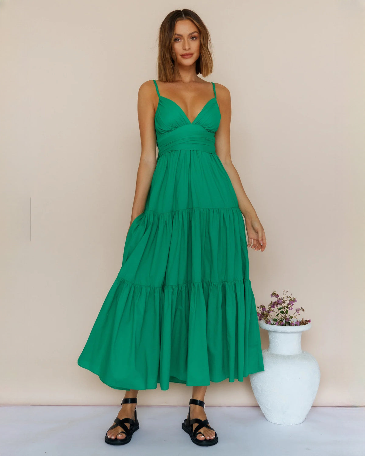 sleeveless chiffon a-line maxi bridesmaid dress - image 3