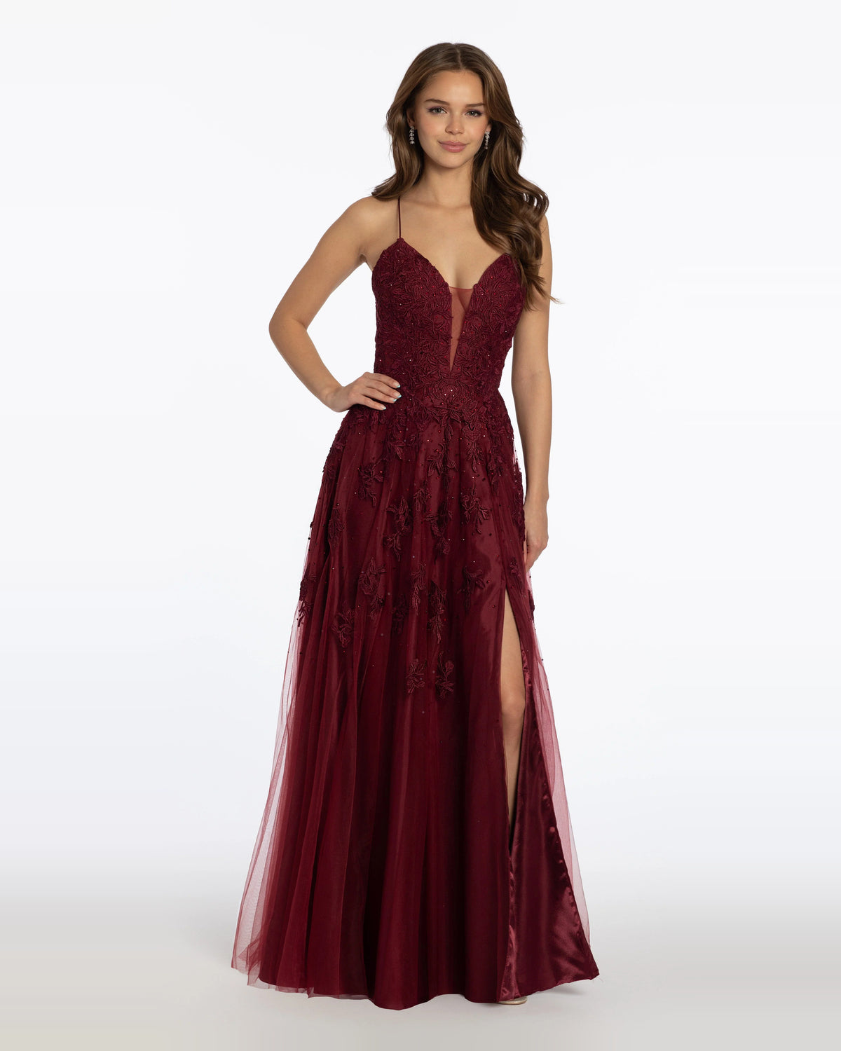 plunging neckline a-line floor-length prom dress - image 3