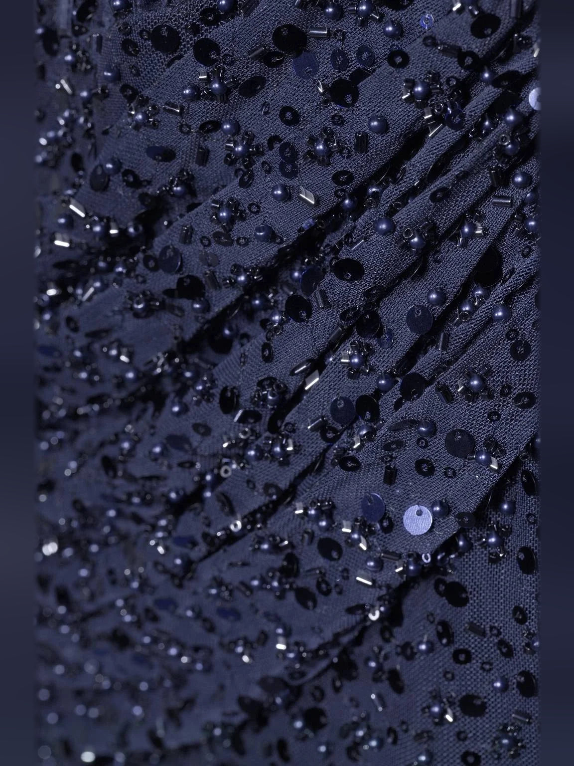 Navy Blue mini homecoming dress, alternate view showing the dress shape and hem