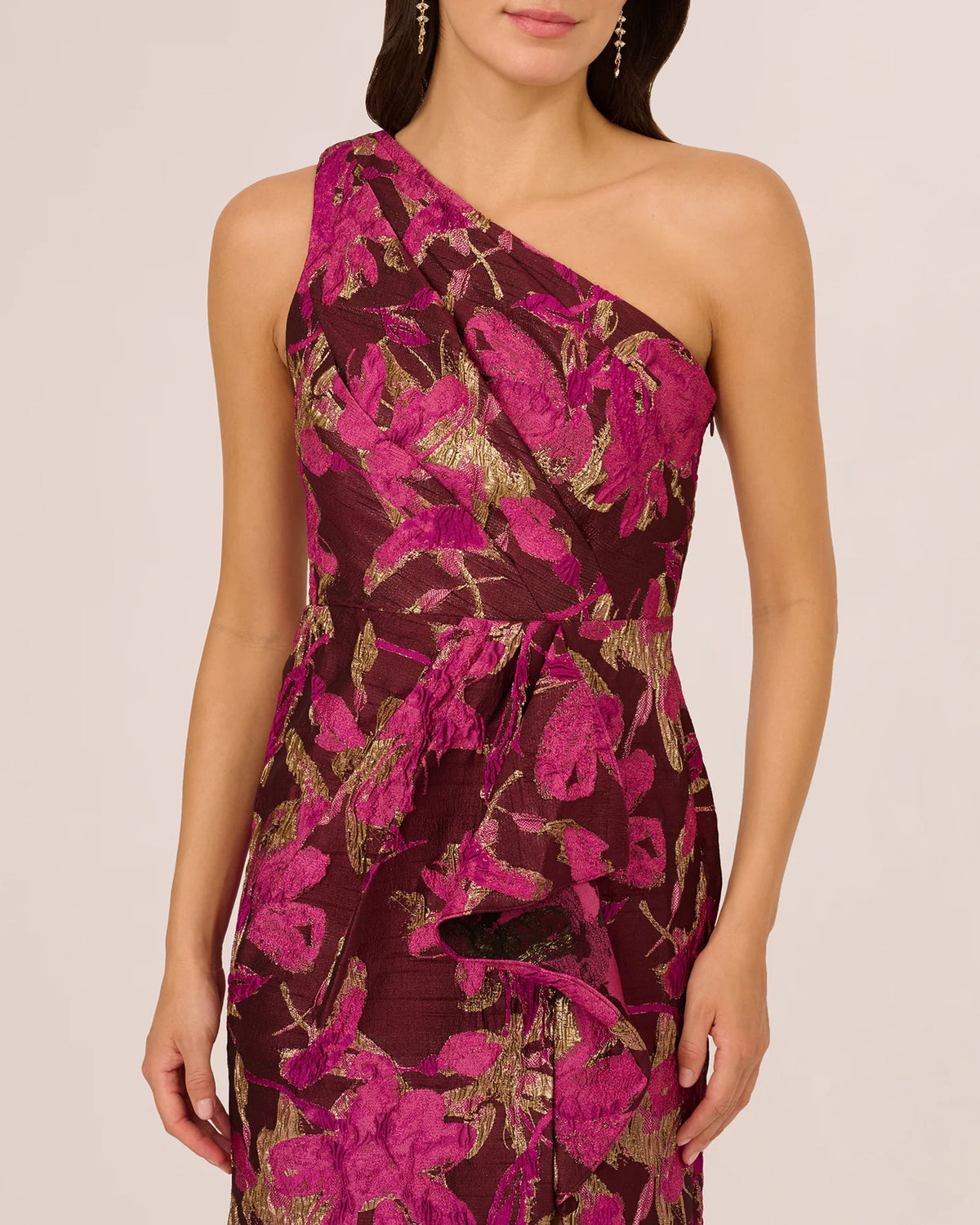 one-shoulder a-line maxi mother of the bride dress - image 3