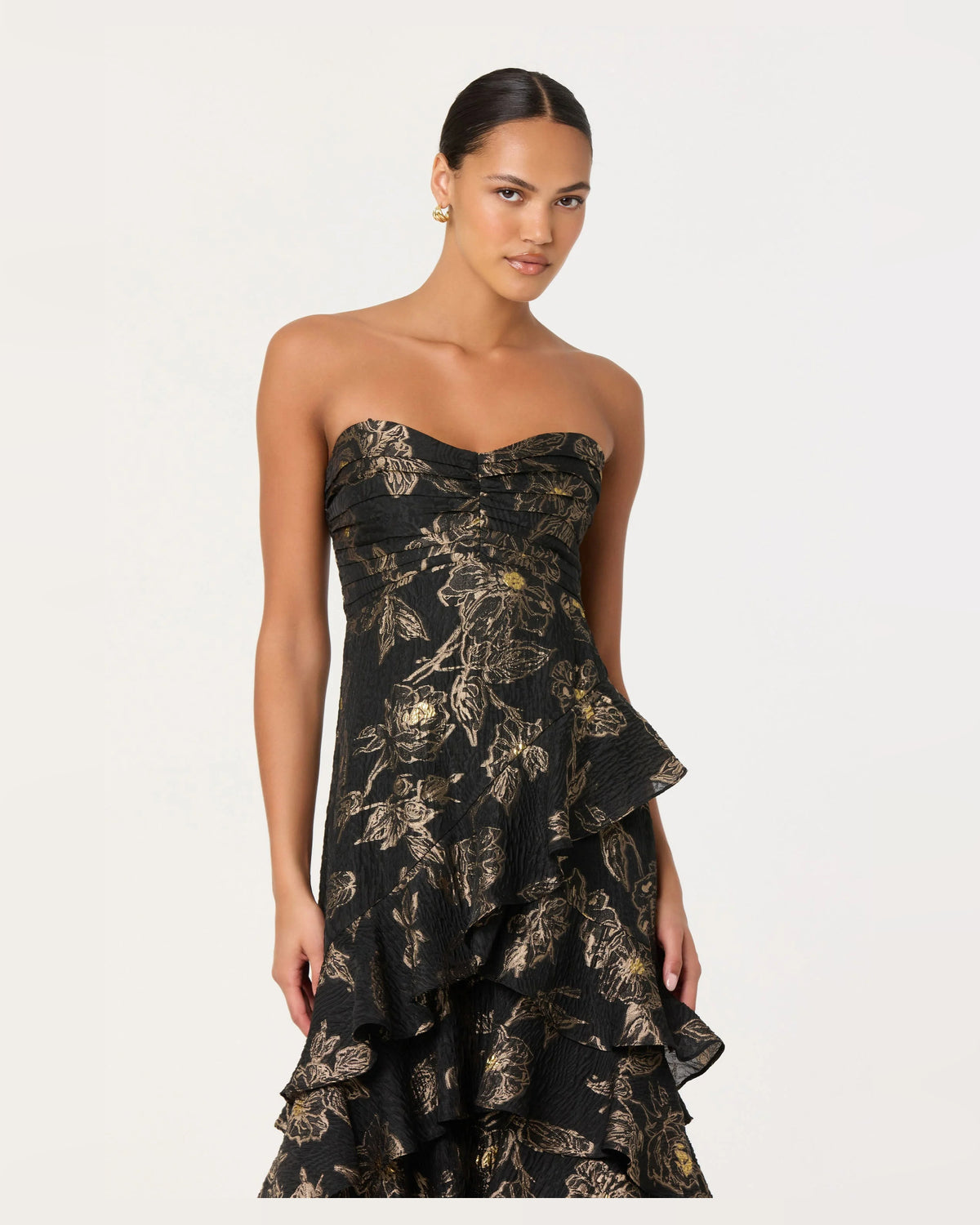 strapless a-line midi formal dress - image 3