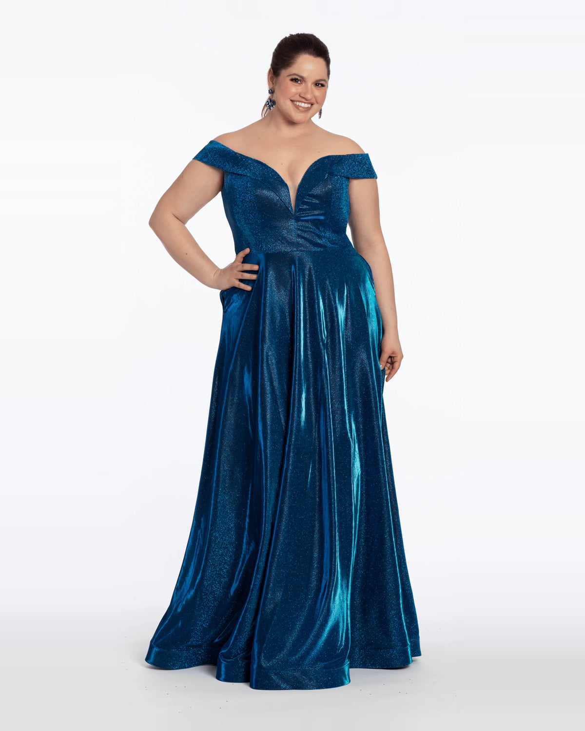 off shoulder a-line maxi prom dress - image 3