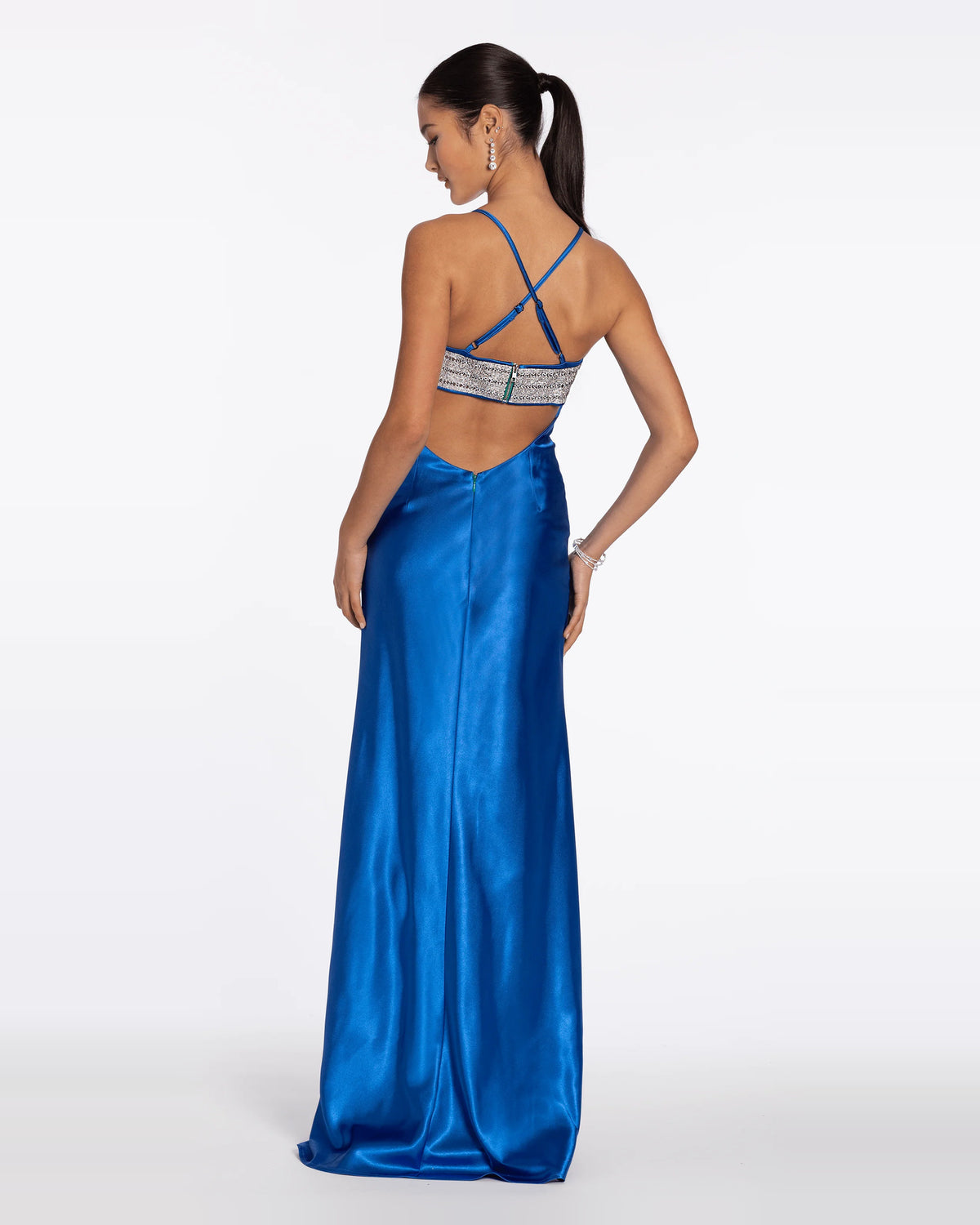 sweetheart column maxi prom dress - image 3