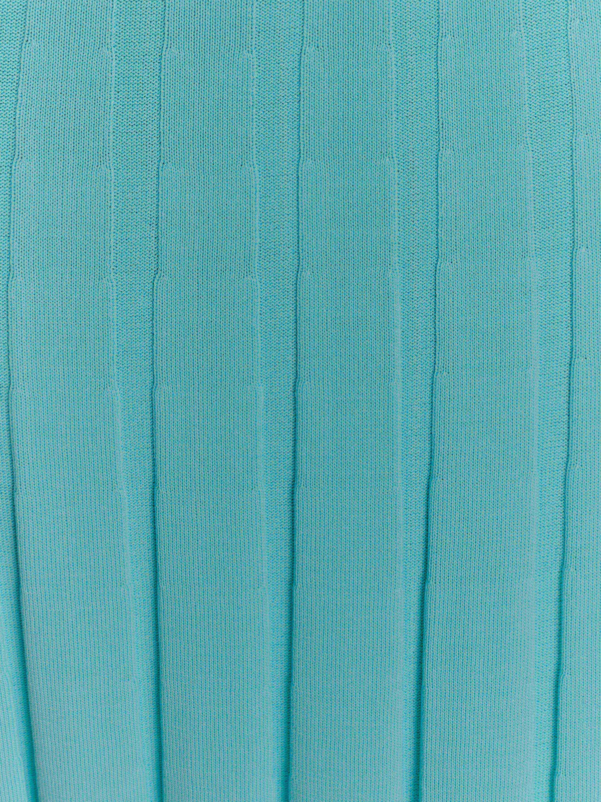 Blue midi formal dress with halter neckline, alternate view showing the bodice