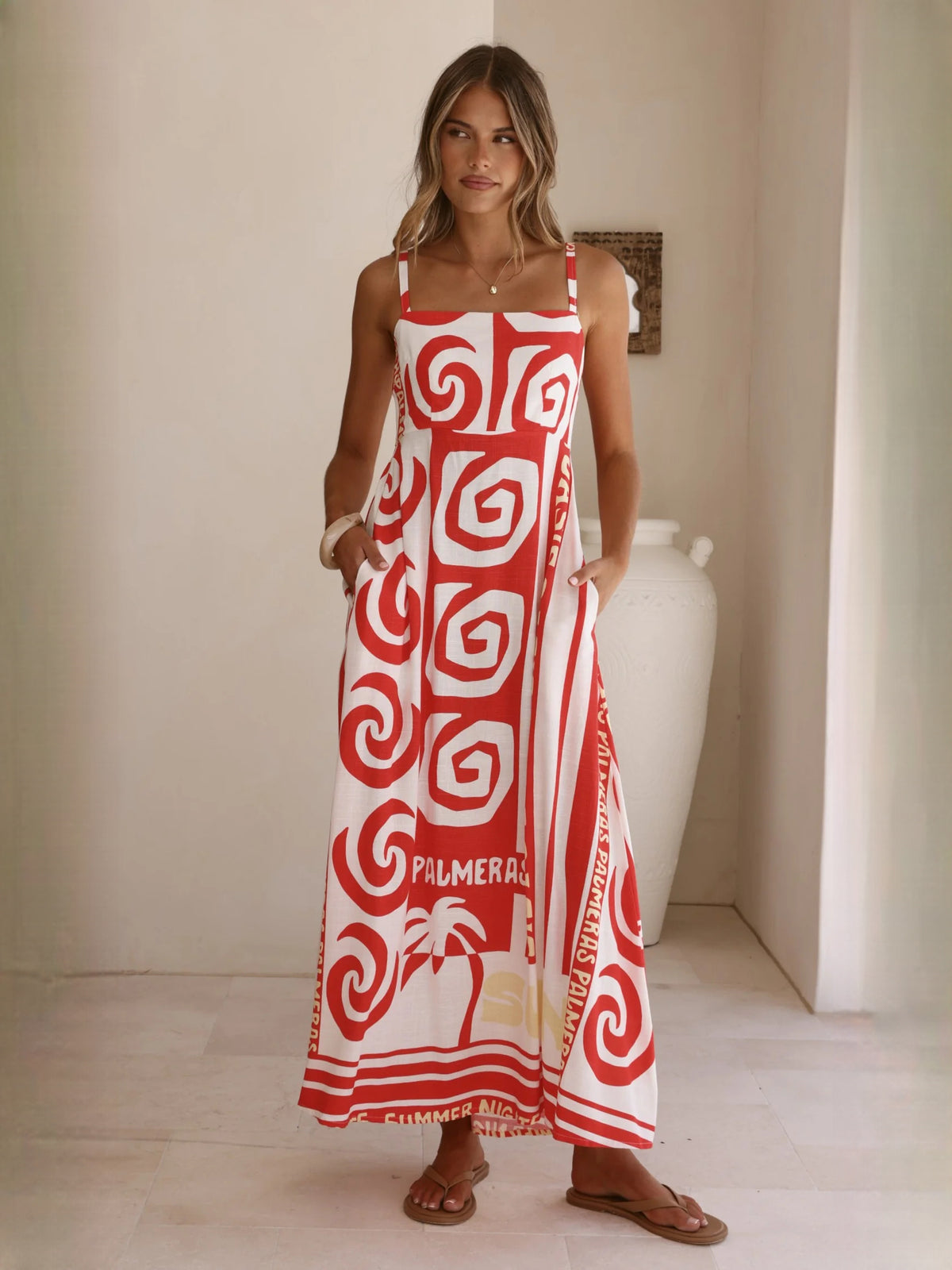 Print a-line maxi formal dress with printed pattern, alternate view