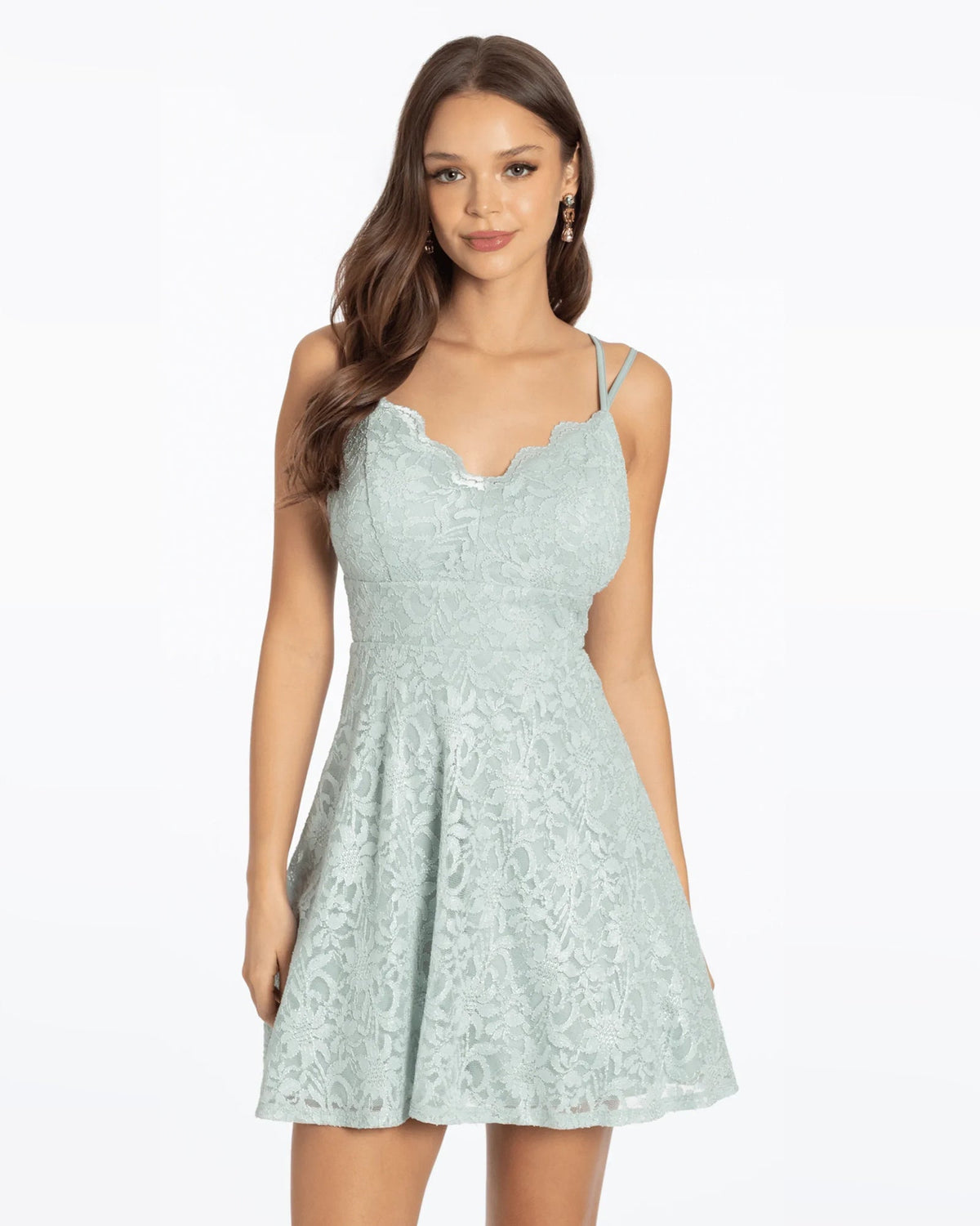 spaghetti strap fit-and-flare maxi homecoming dress - image 3