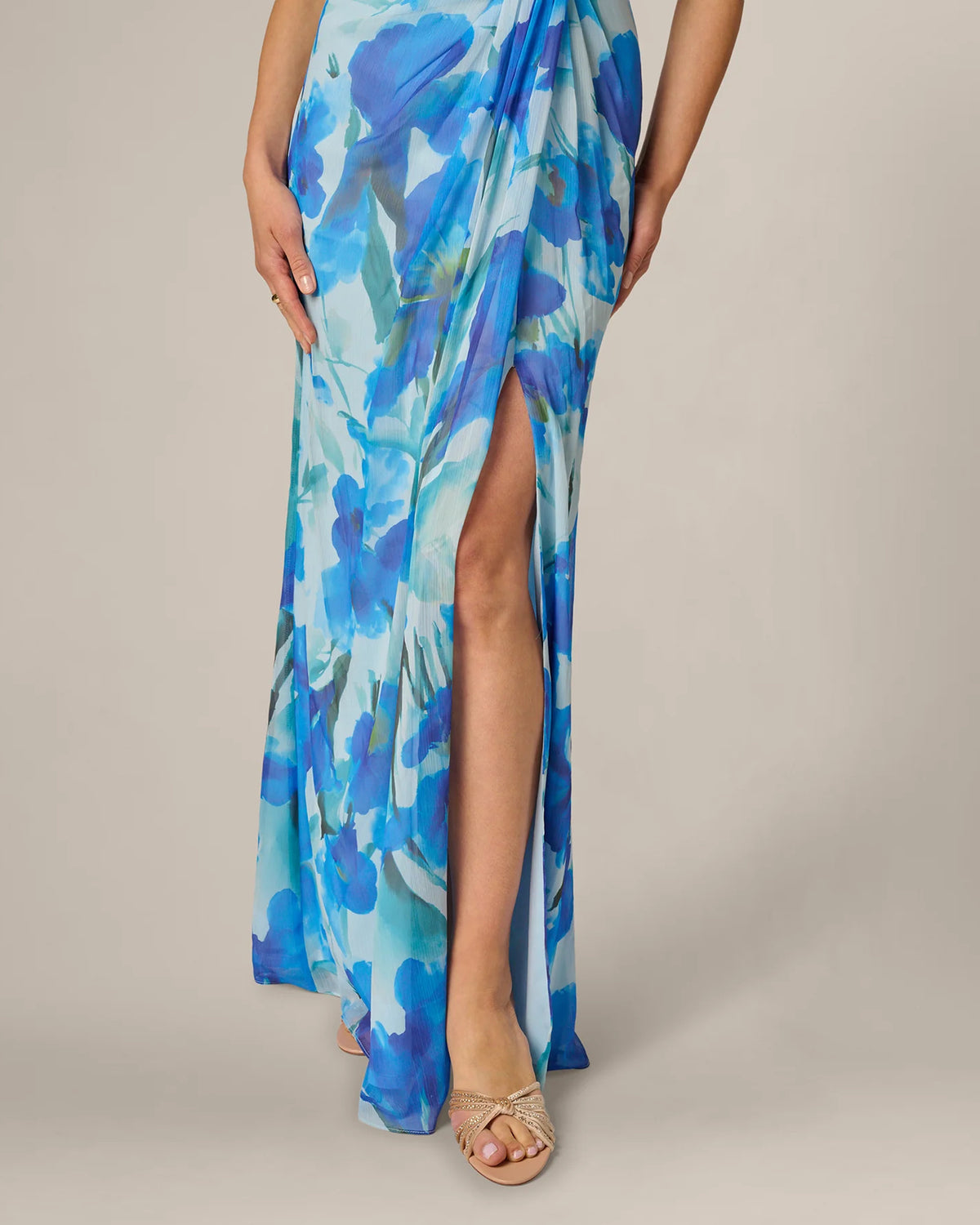 one-shoulder a-line maxi mother of the bride dress - image 3