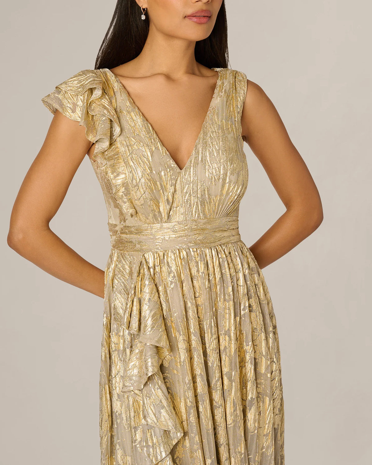sleeveless a-line maxi mother of the bride dress - image 3