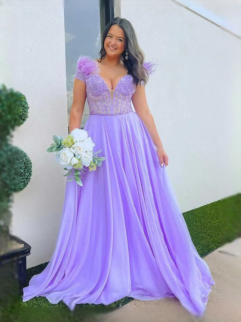 Lavender maxi prom dress, back view showing the rear of the dress from another angle