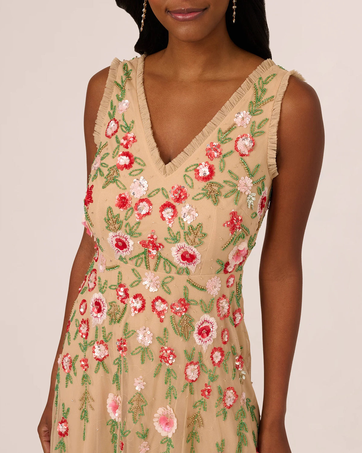 sleeveless a-line midi mother of the bride dress - image 3