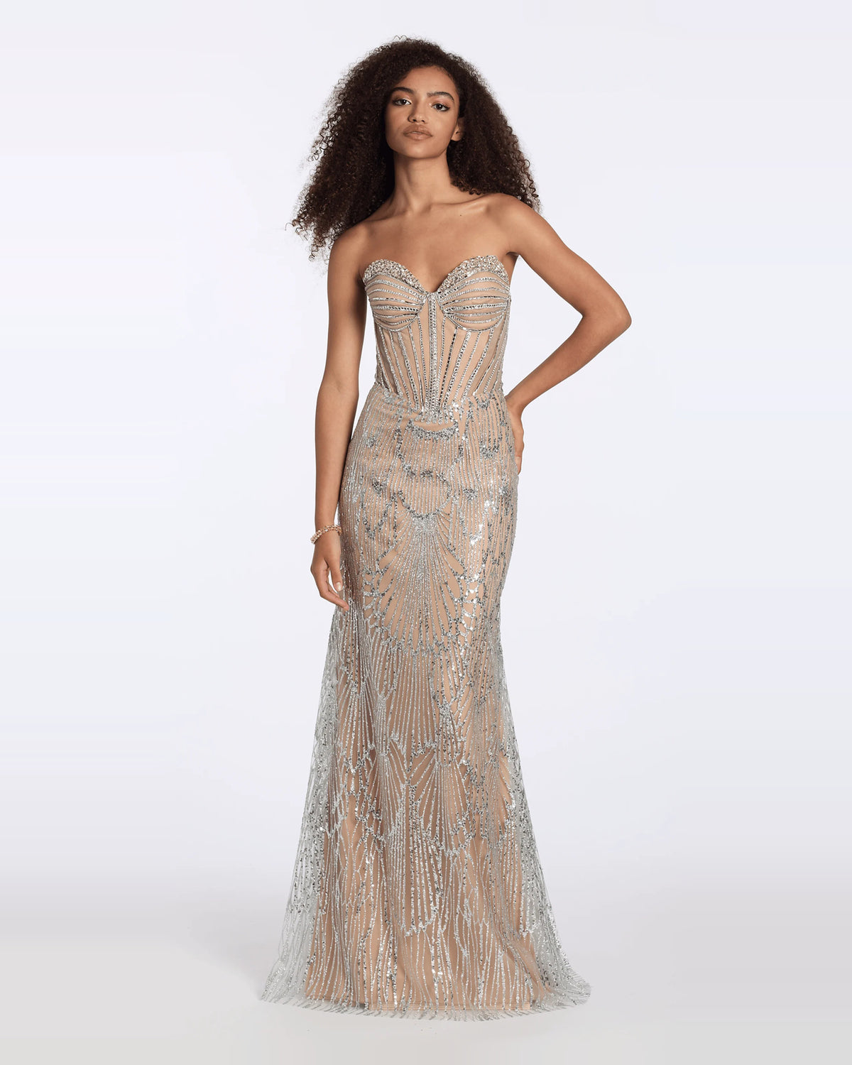 sweetheart column maxi prom dress - image 3