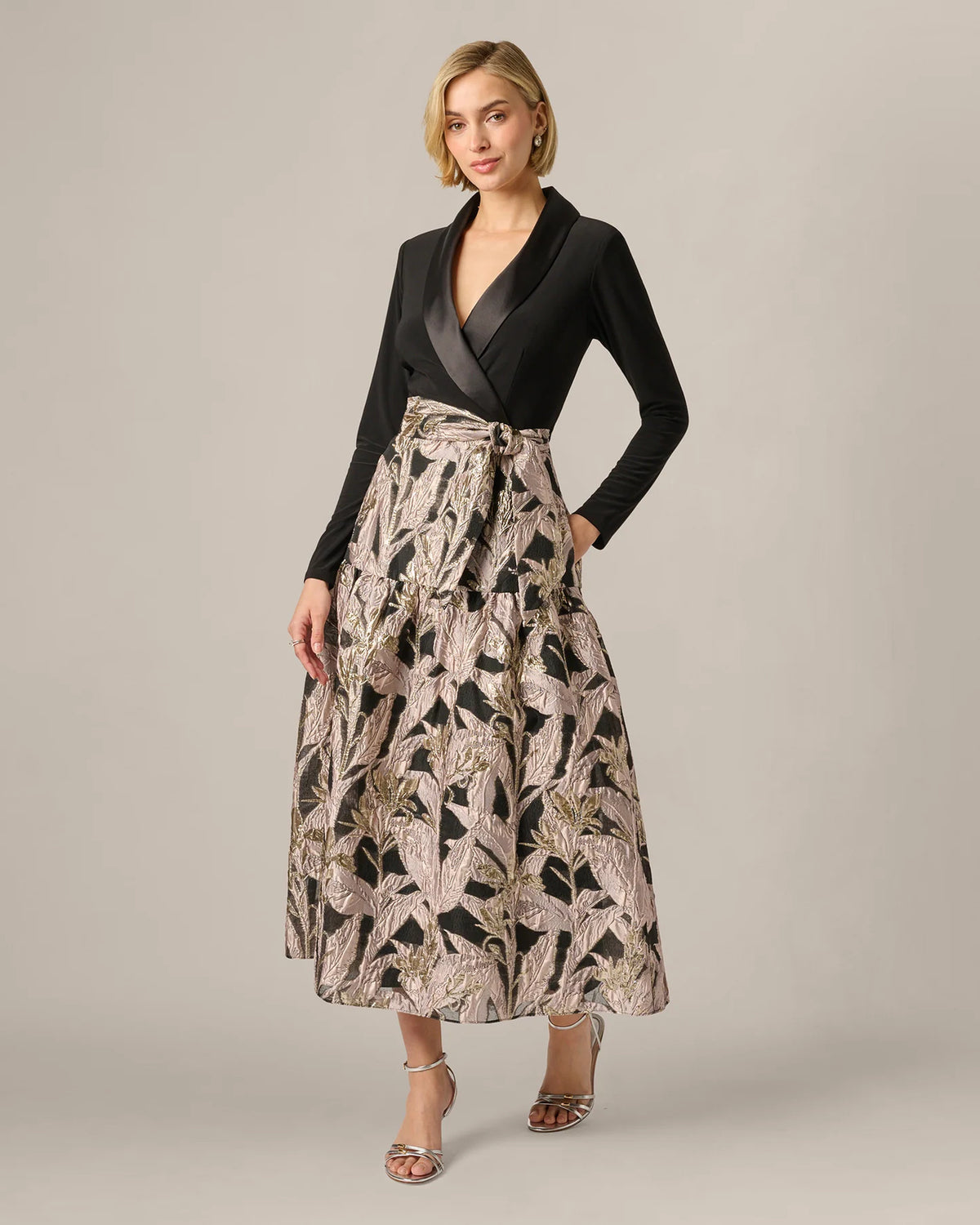 long-sleeve a-line maxi mother of the bride dress - image 3