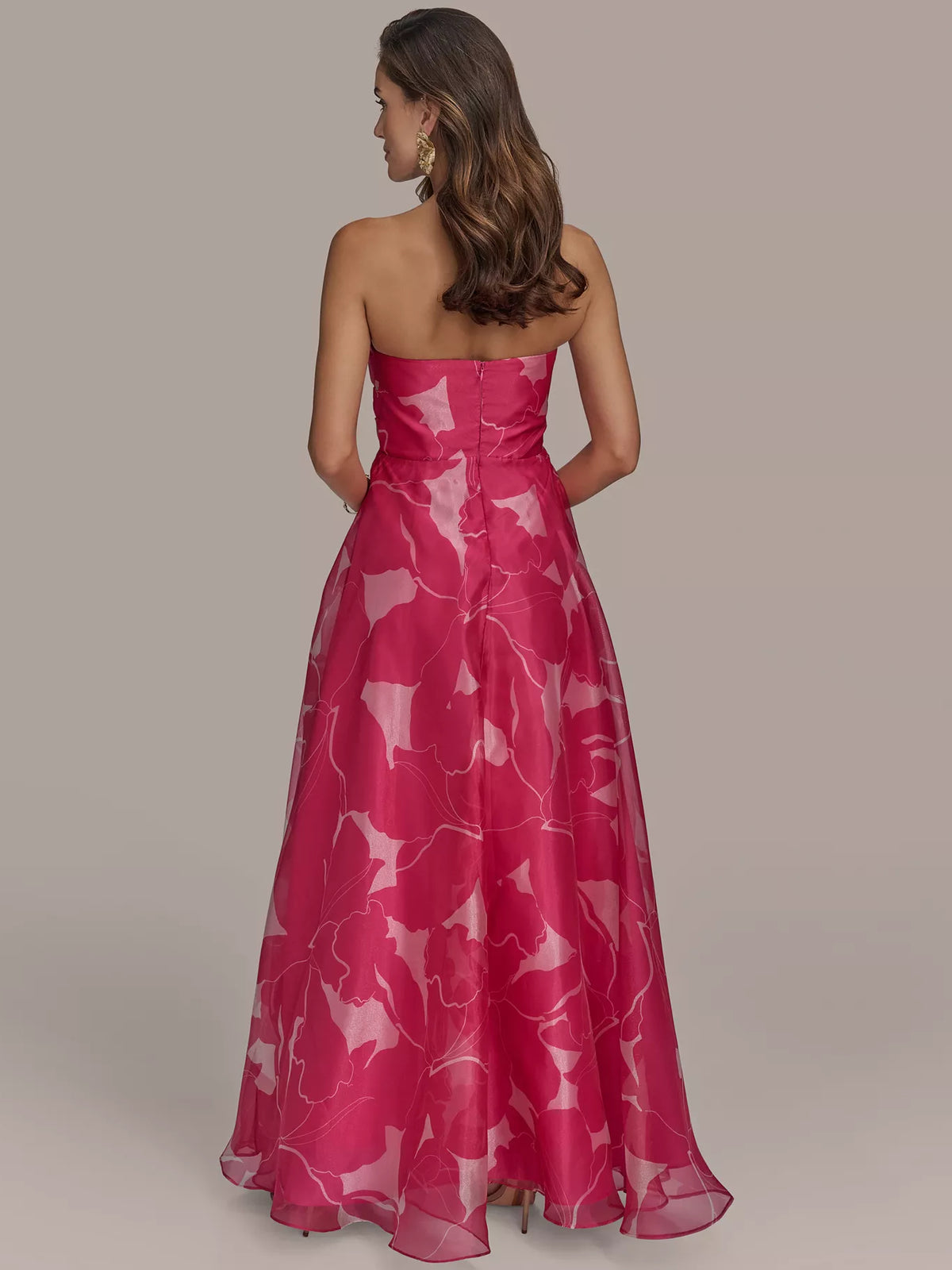 As Picture a-line floor-length formal dress with printed pattern, alternate view