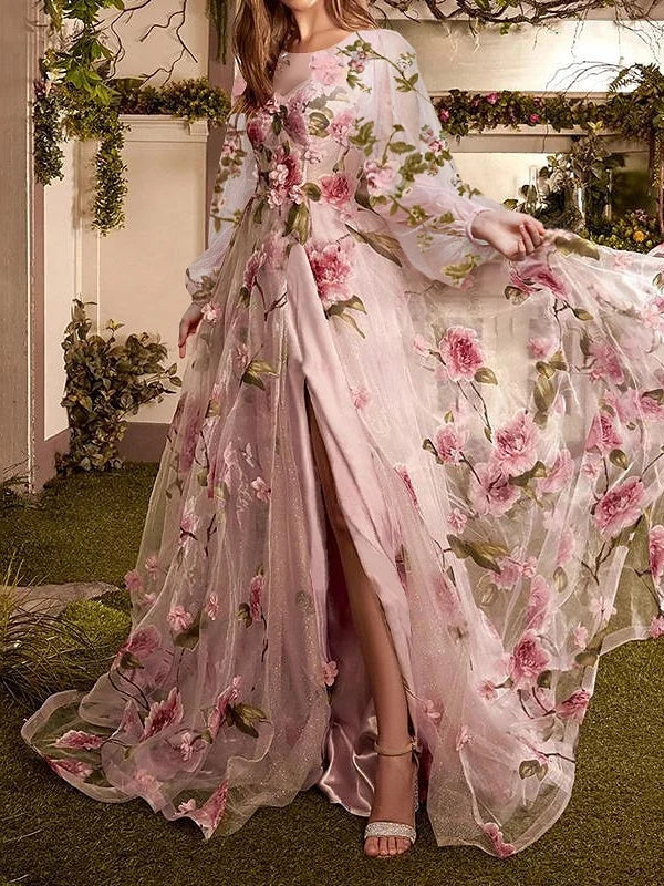 As Pic floor-length prom dress, alternate view showing the dress shape and hem
