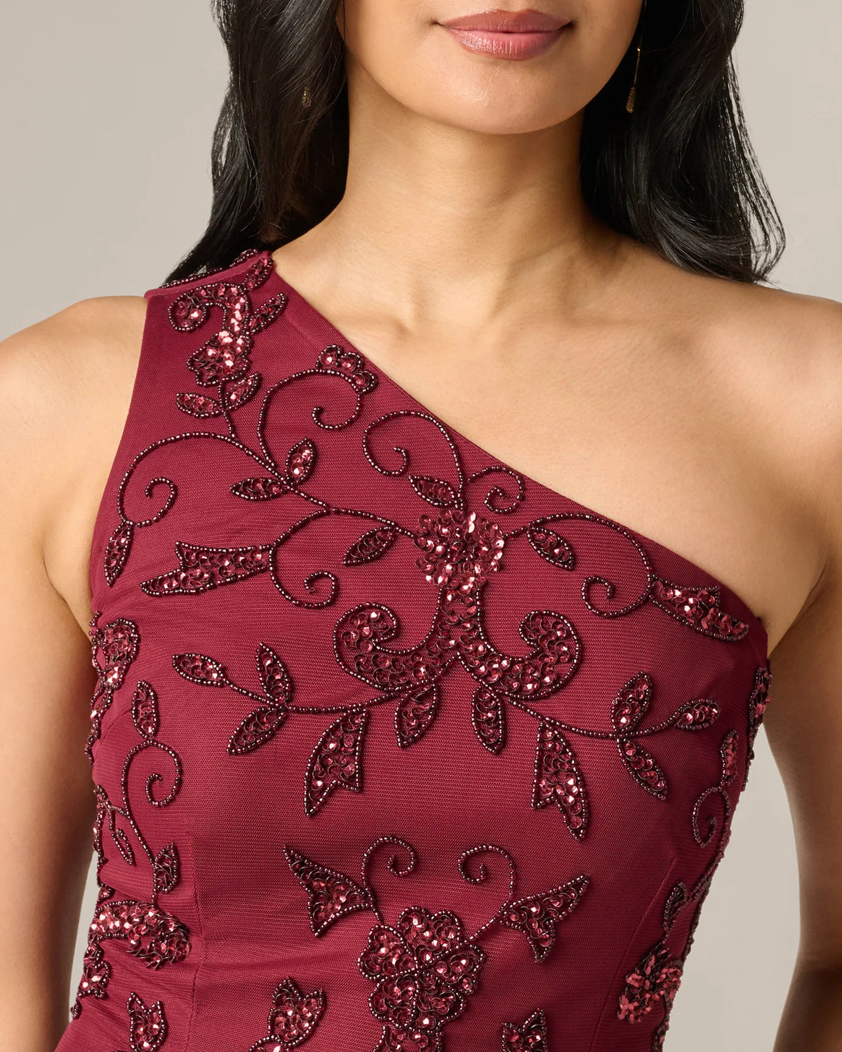 one-shoulder a-line maxi mother of the bride dress - image 3