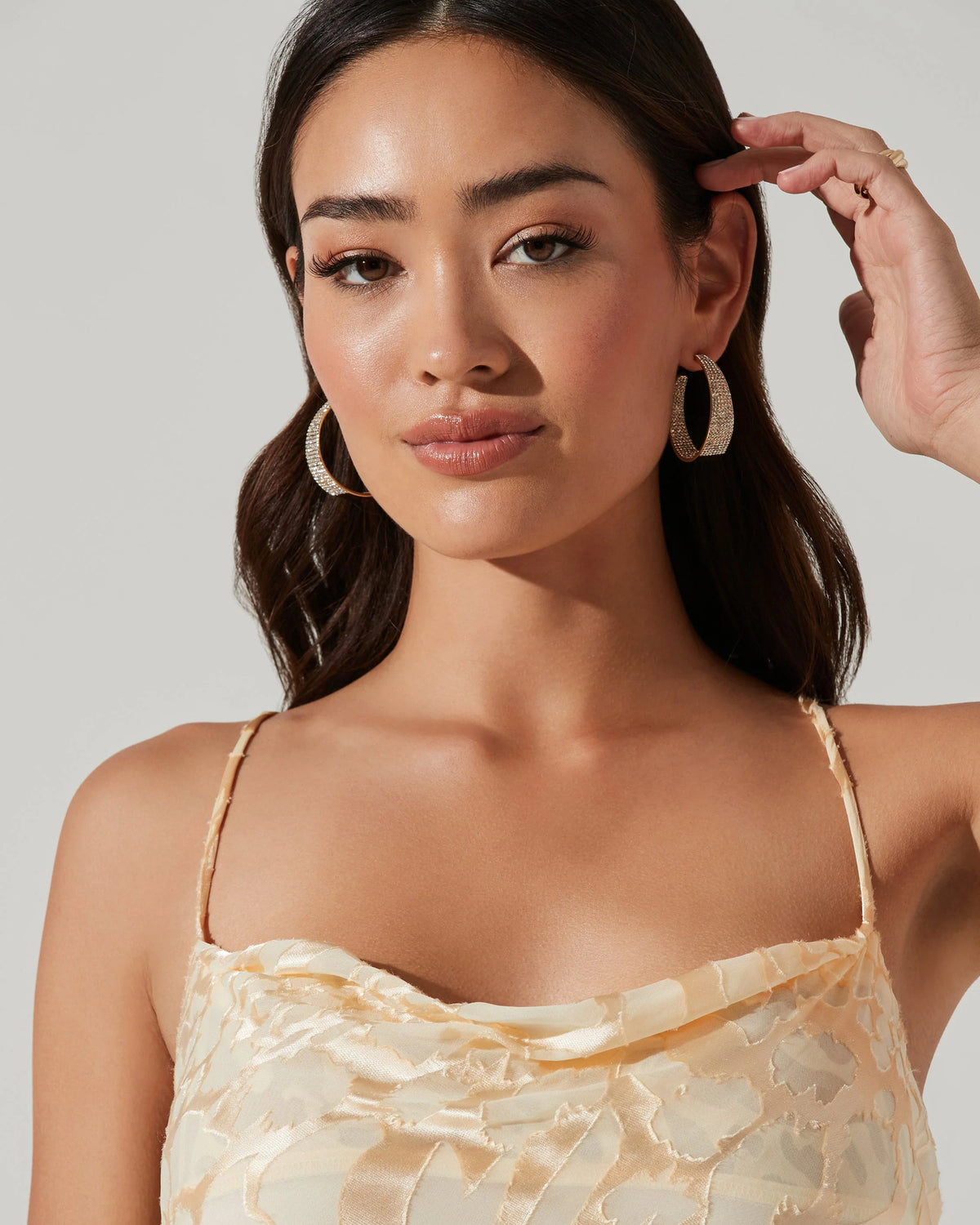 spaghetti strap a-line midi formal dress - image 3