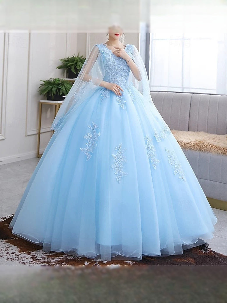 Sky Blue floor-length prom dress, alternate view showing the dress shape and hem