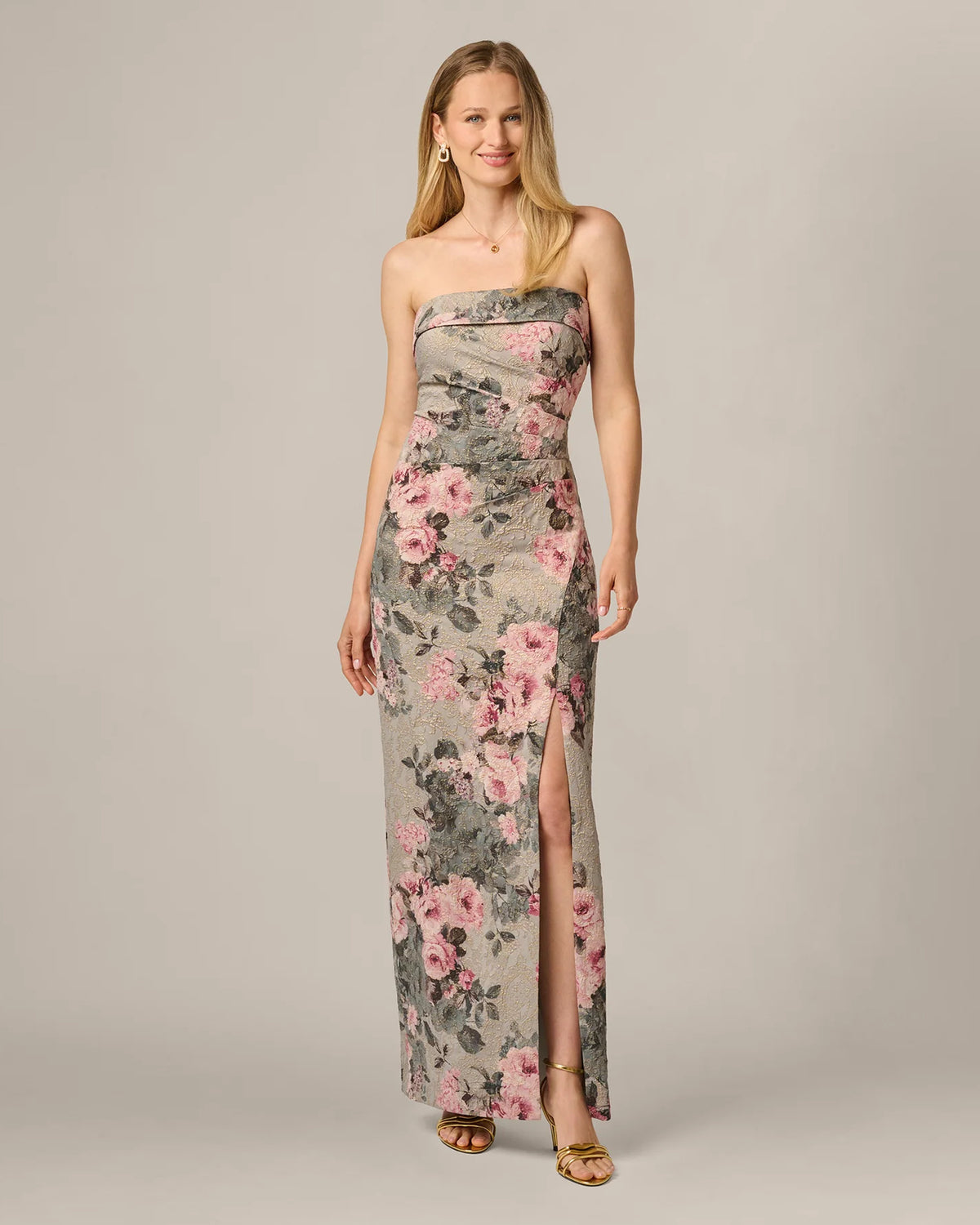 strapless sheath maxi mother of the bride dress - image 3