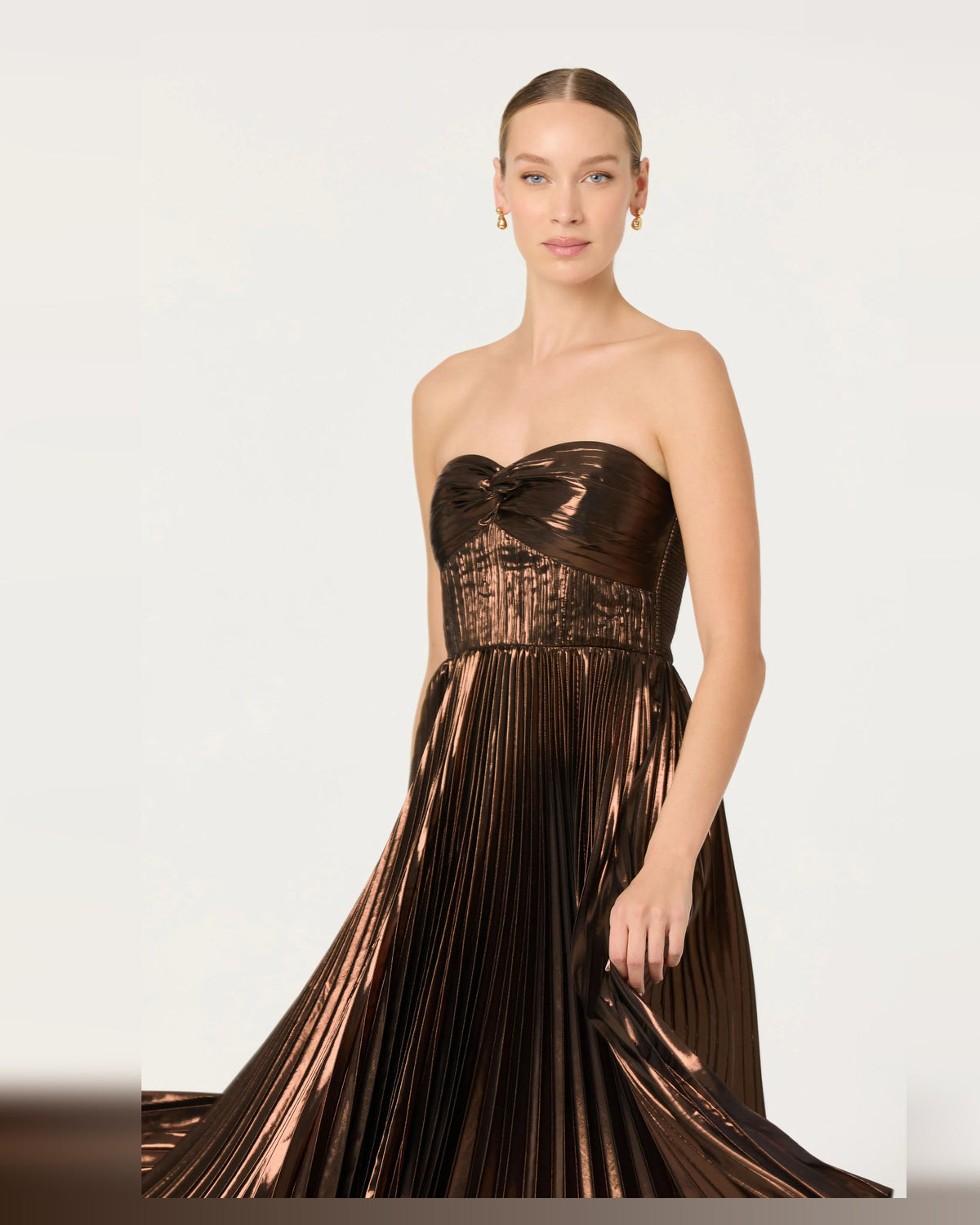 spaghetti strap a-line midi formal dress - image 3