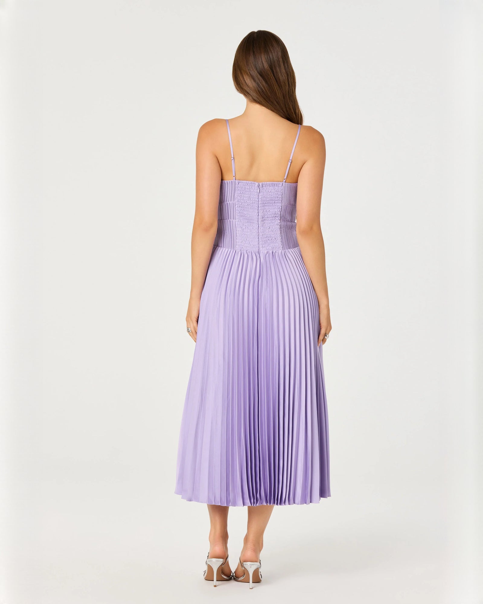 sleeveless chiffon a-line midi bridesmaid dress - image 3