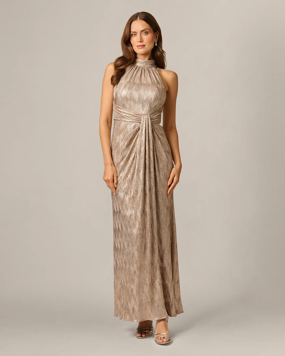 halter neck a-line maxi mother of the bride dress - image 3