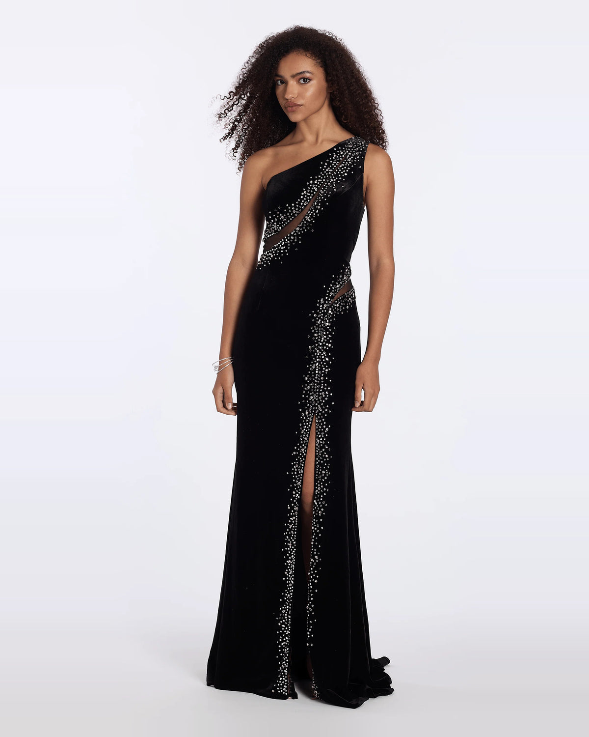 one shoulder column maxi prom dress - image 3