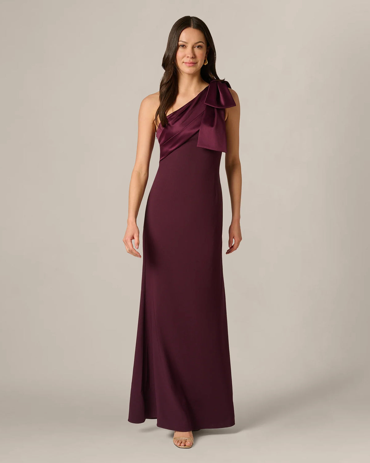 one-shoulder a-line maxi mother of the bride dress - image 3