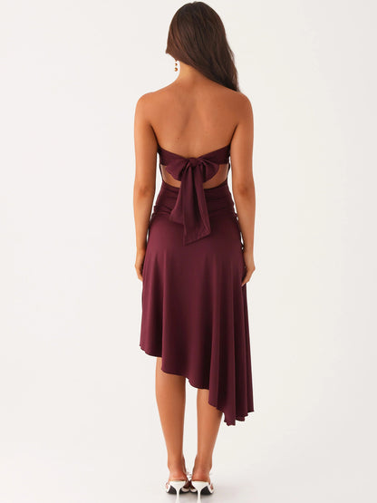 Mulberry midi formal dress, alternate view showing the bodice