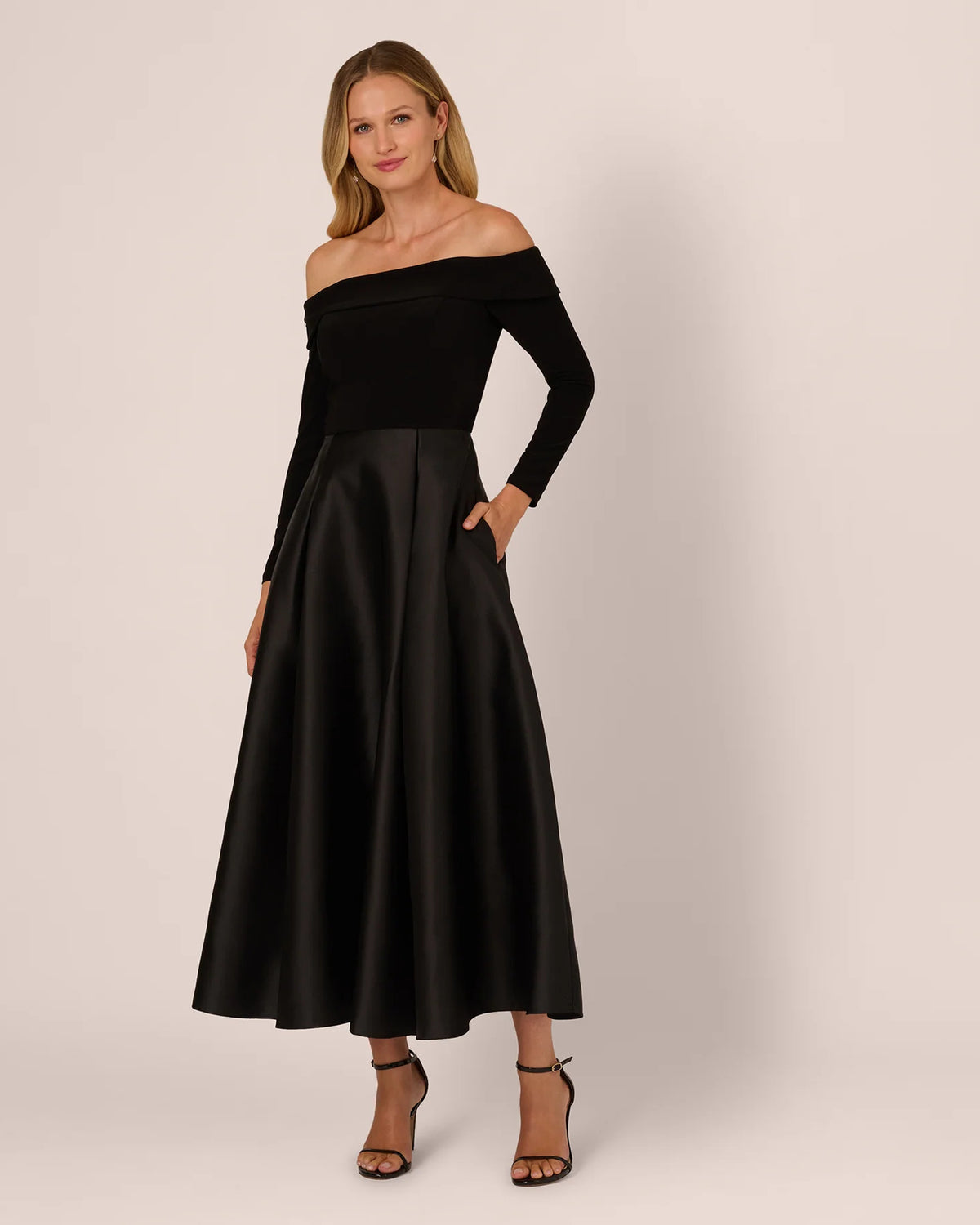 off-shoulder a-line maxi mother of the bride dress - image 3