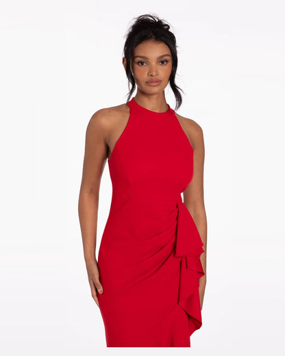 halter neck a-line high-low homecoming dress - image 3