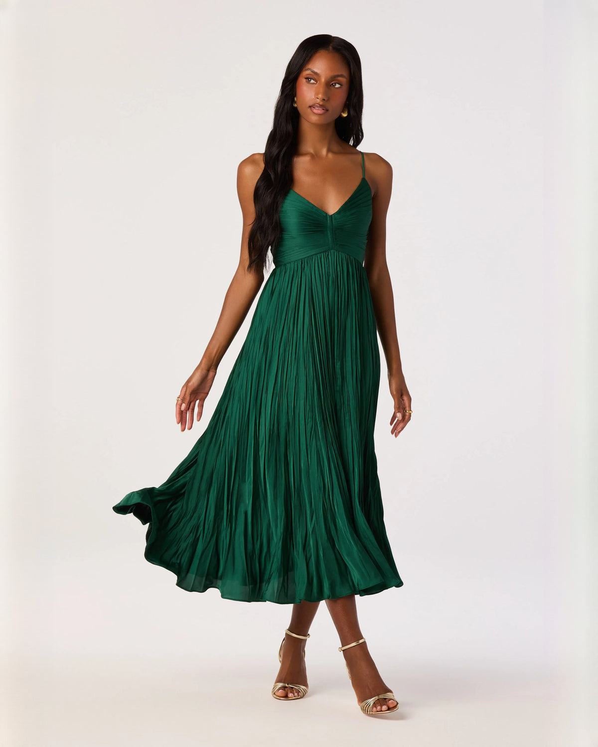 sleeveless chiffon a-line midi bridesmaid dress - image 3