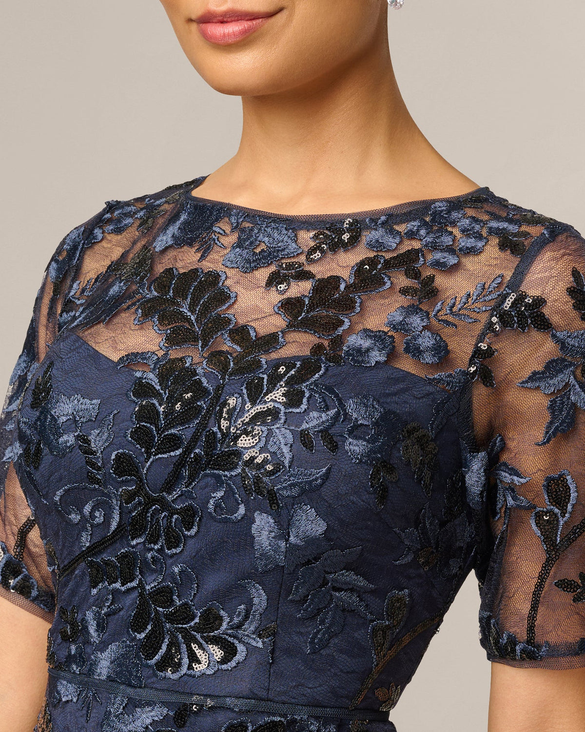 spaghetti strap a-line midi mother of the bride dress - image 3