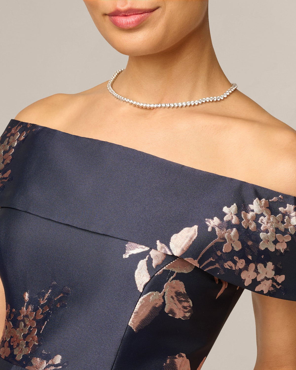 off-shoulder a-line maxi mother of the bride dress - image 3