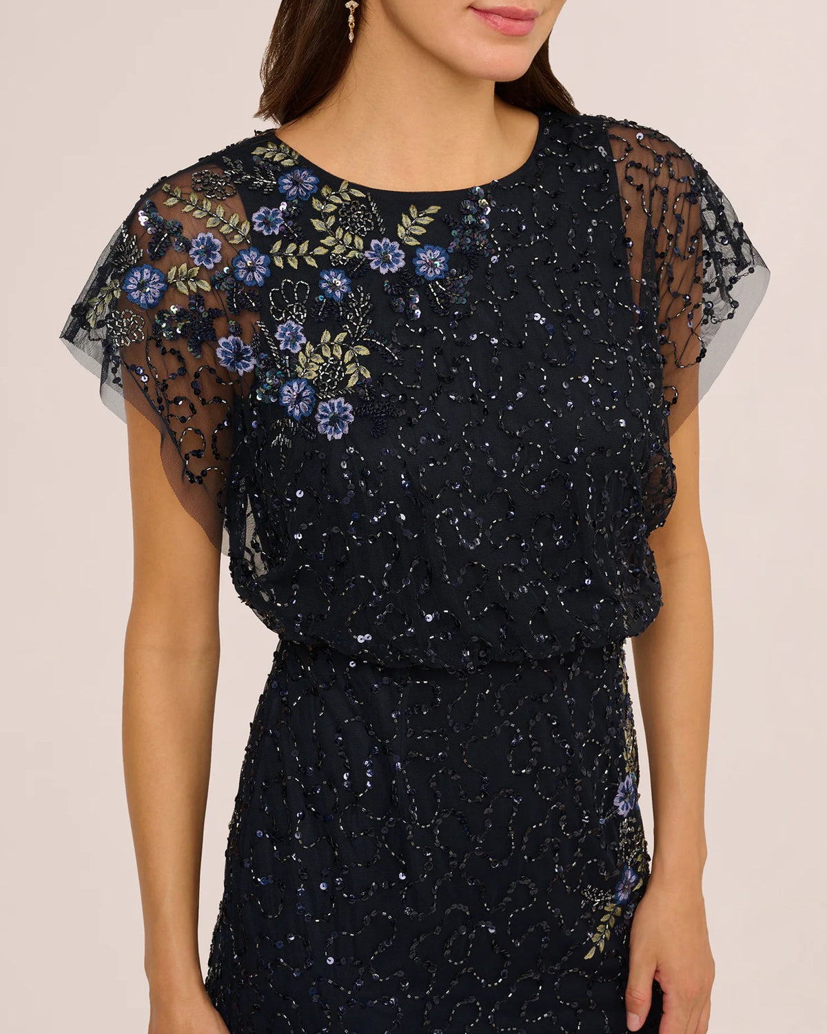short-sleeve a-line maxi mother of the bride dress - image 3
