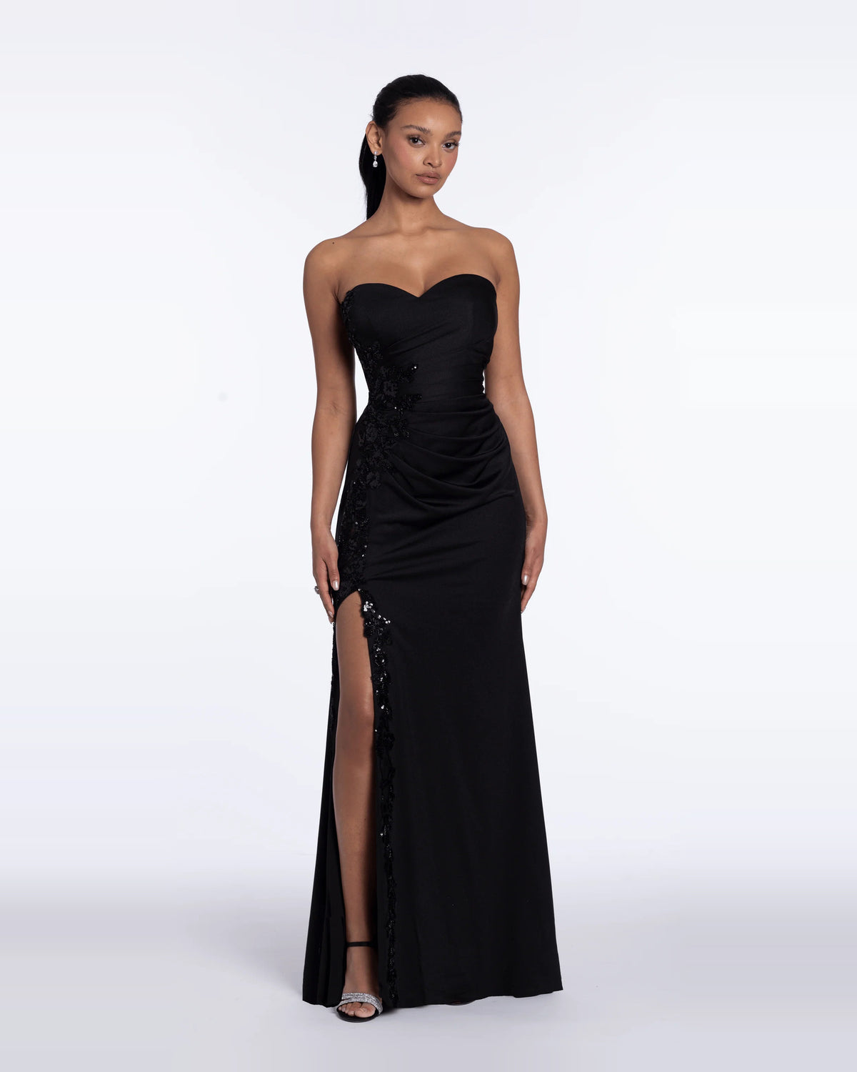 sweetheart column maxi prom dress - image 3