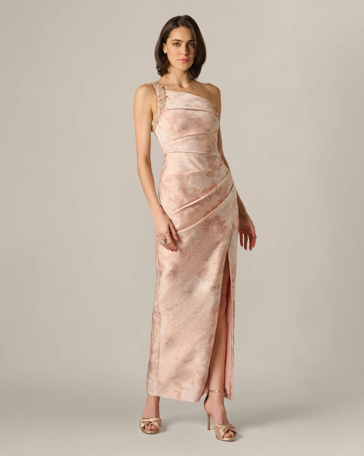 one-shoulder a-line maxi mother of the bride dress - image 3