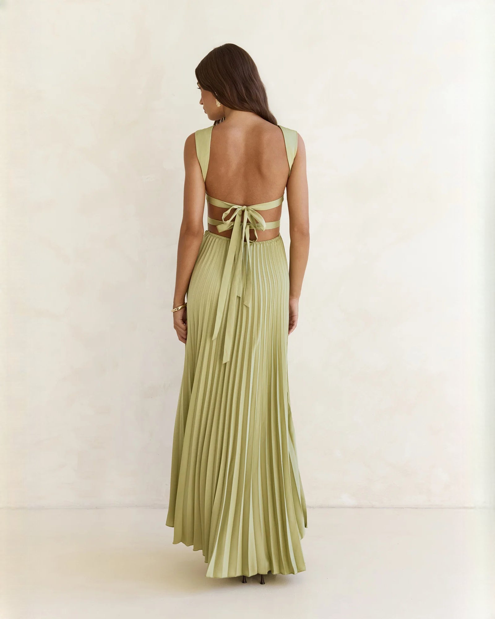 sleeveless chiffon a-line maxi bridesmaid dress - image 3