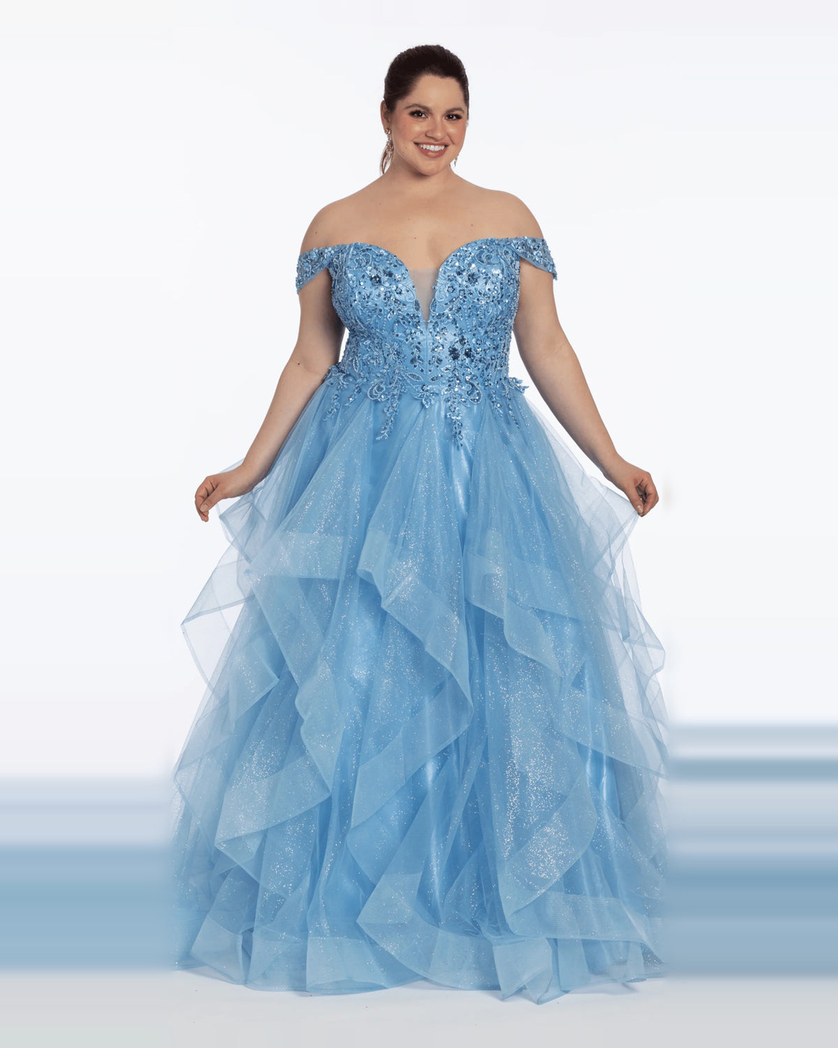 off shoulder ball-gown floor-length prom dress - image 3