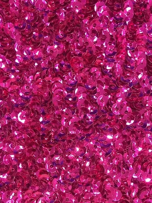 Hot Pink maxi prom dress, alternate view showing the dress shape and hem