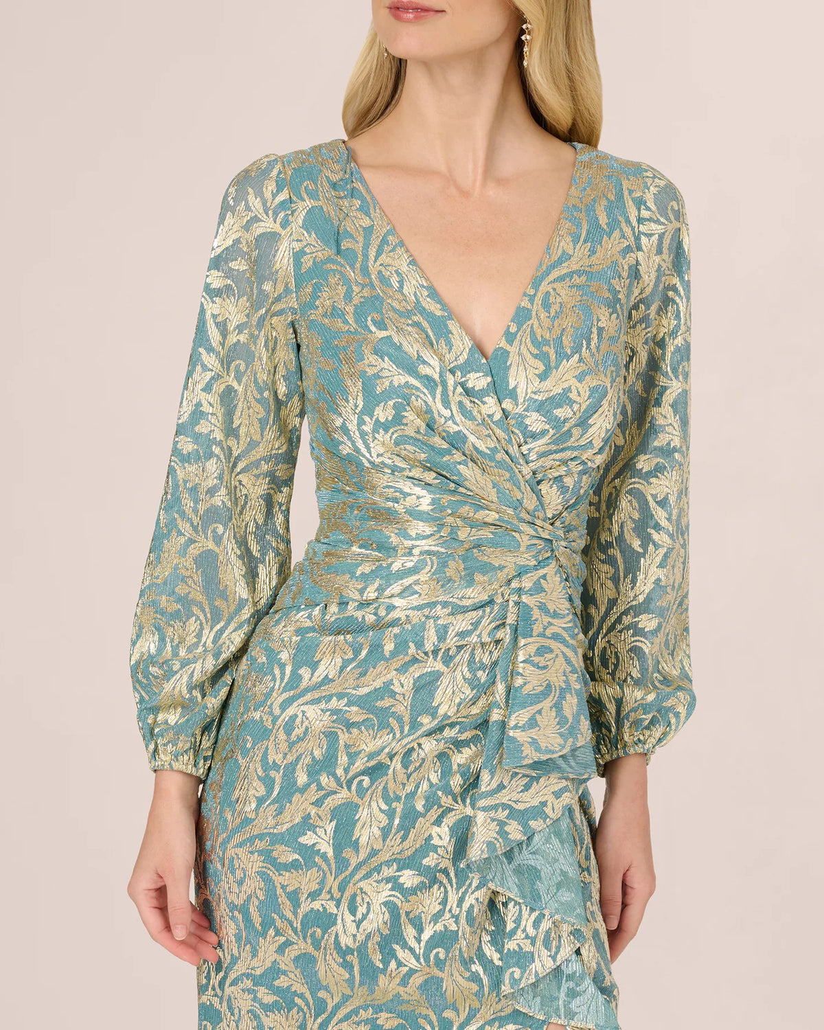 long-sleeve a-line maxi mother of the bride dress - image 3