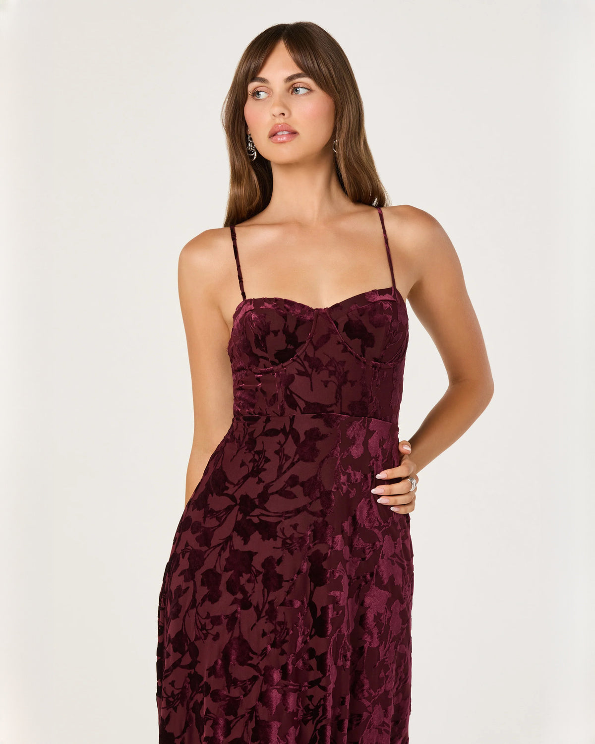 sweetheart mesh a-line midi bridesmaid dress - image 3