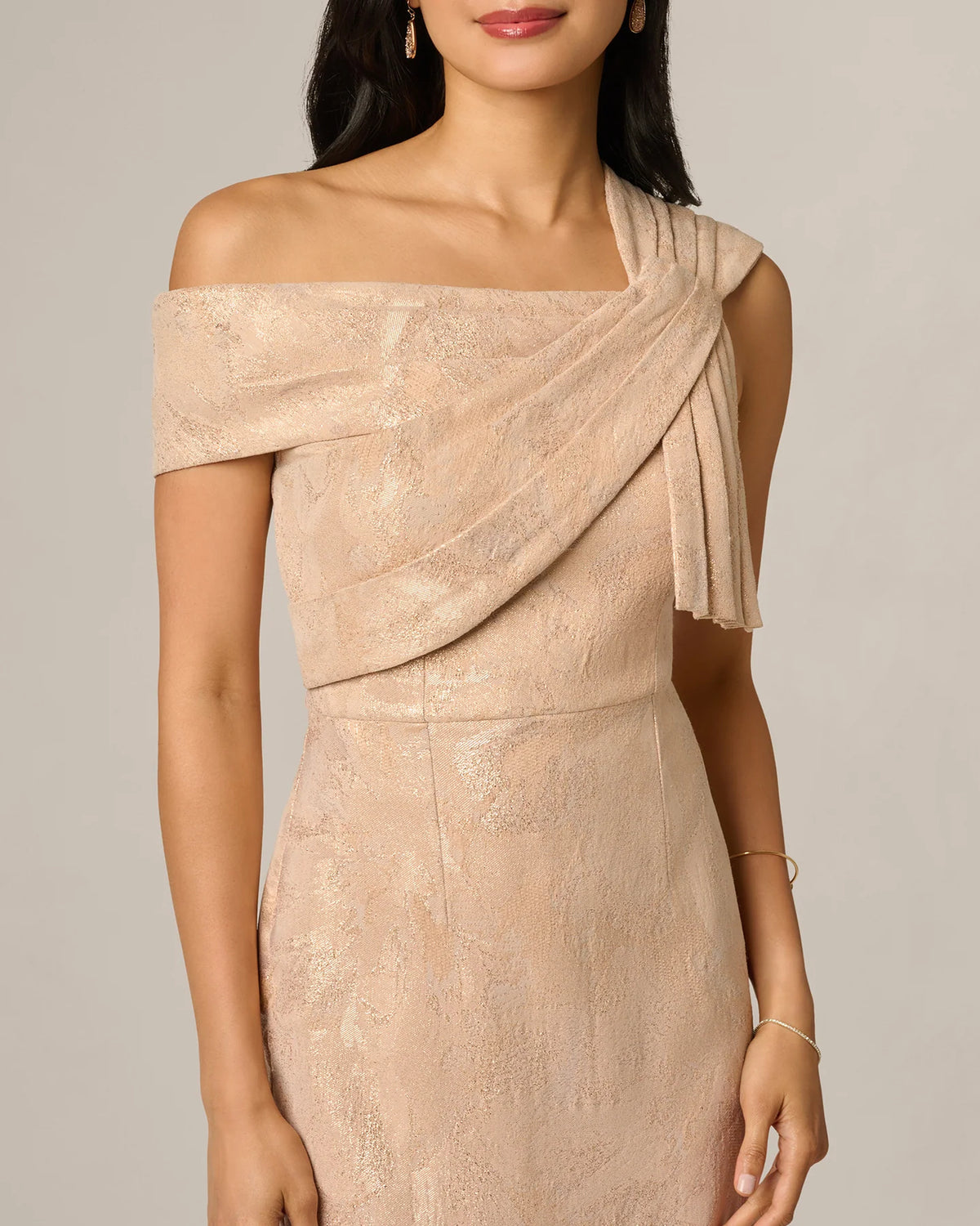 spaghetti strap sheath maxi mother of the bride dress - image 3