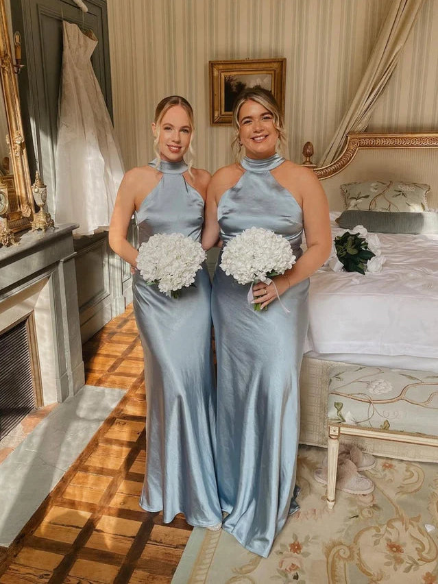 Pearl Pink floor-length bridesmaid dress, alternate view showing the dress shape and hem