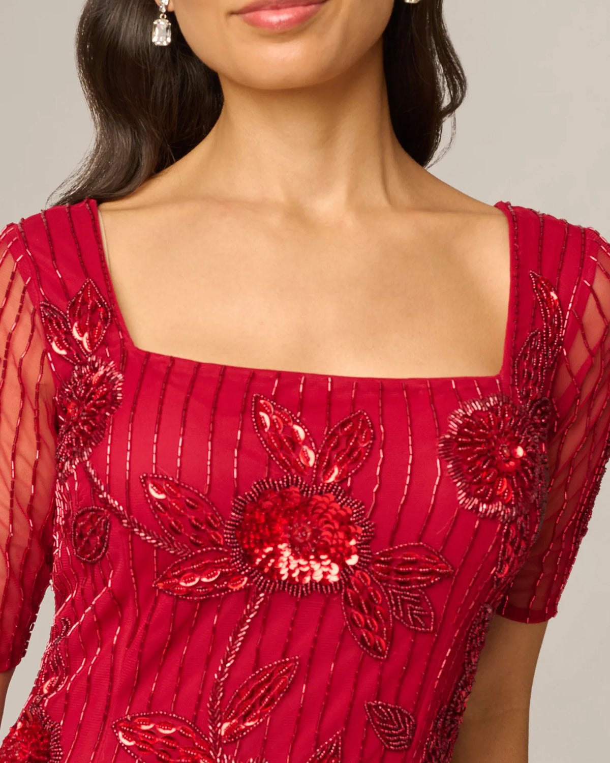spaghetti strap sheath maxi mother of the bride dress - image 3