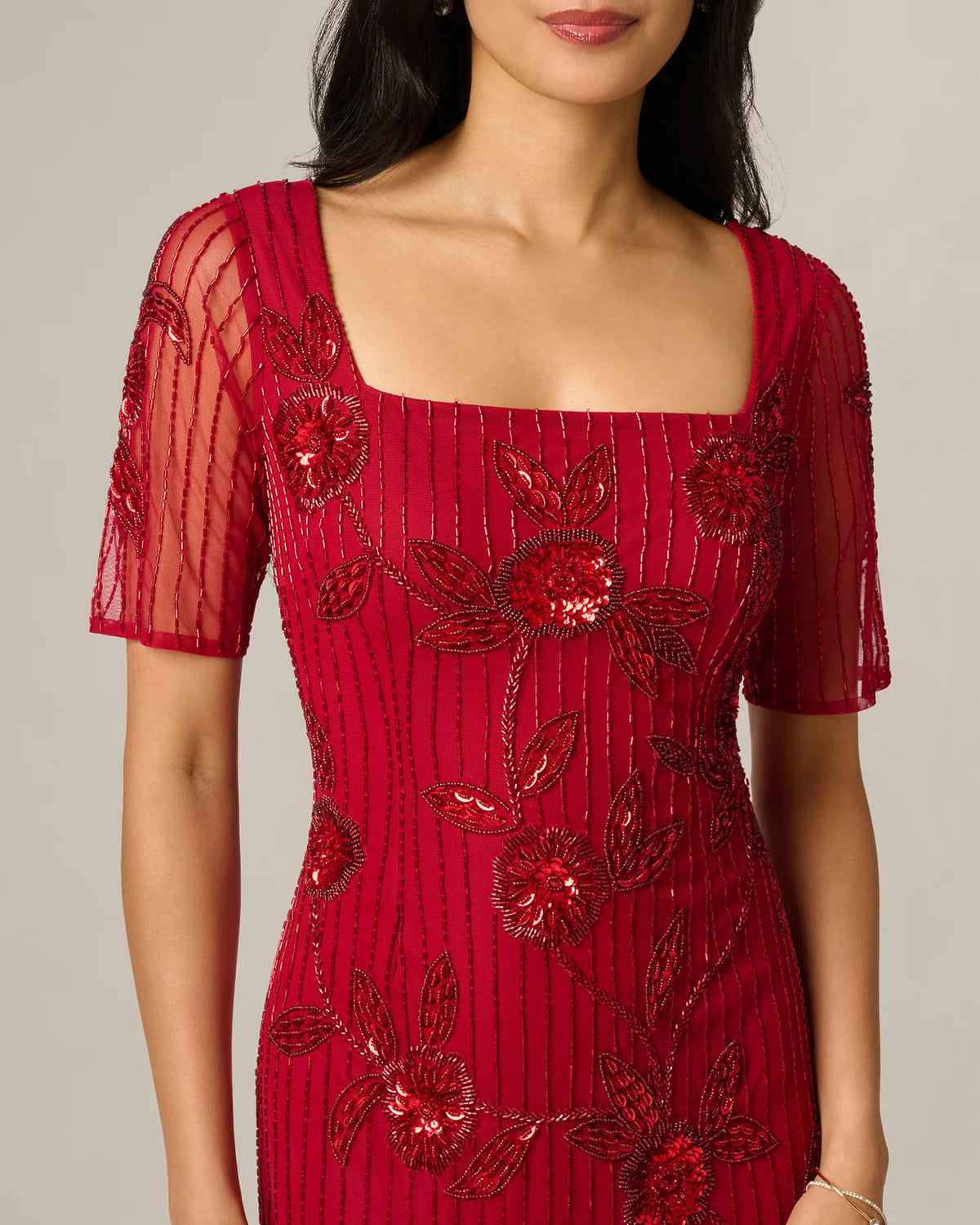 spaghetti strap sheath maxi mother of the bride dress - image 3