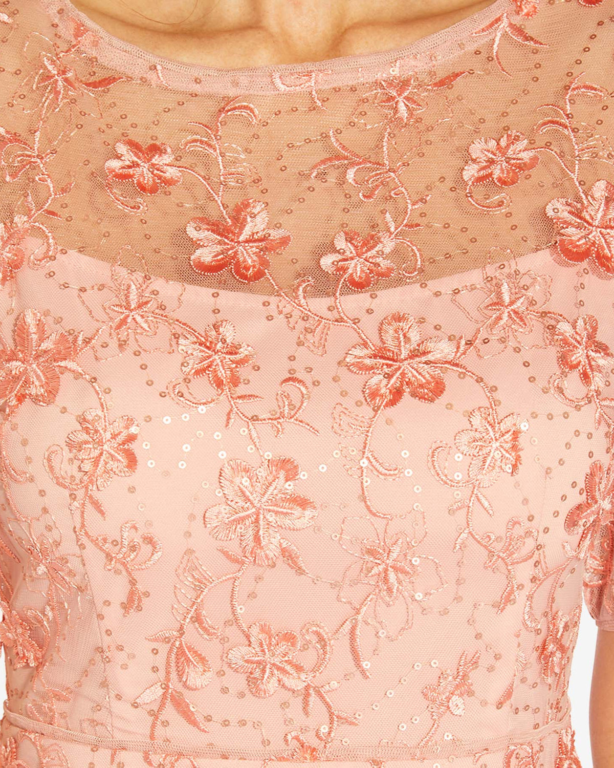 illusion neck fit-and-flare tea-length mother of the bride dress - image 3