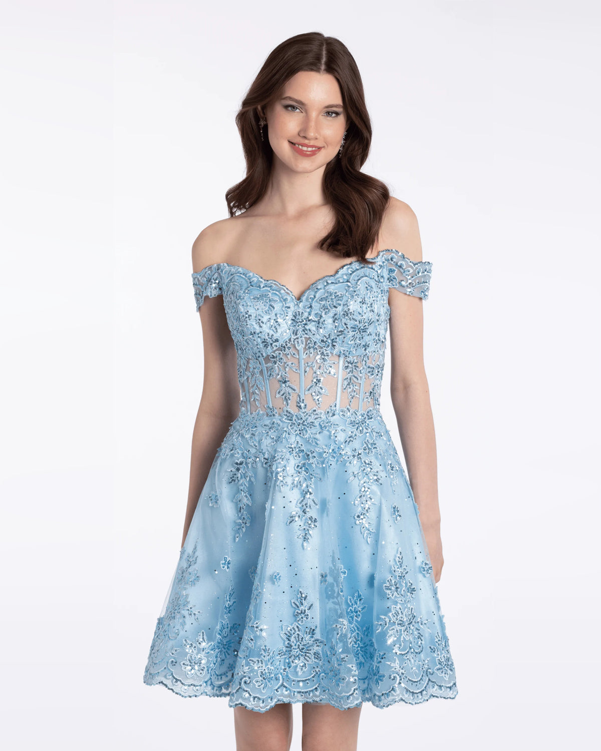 spaghetti strap fit-and-flare maxi homecoming dress - image 3
