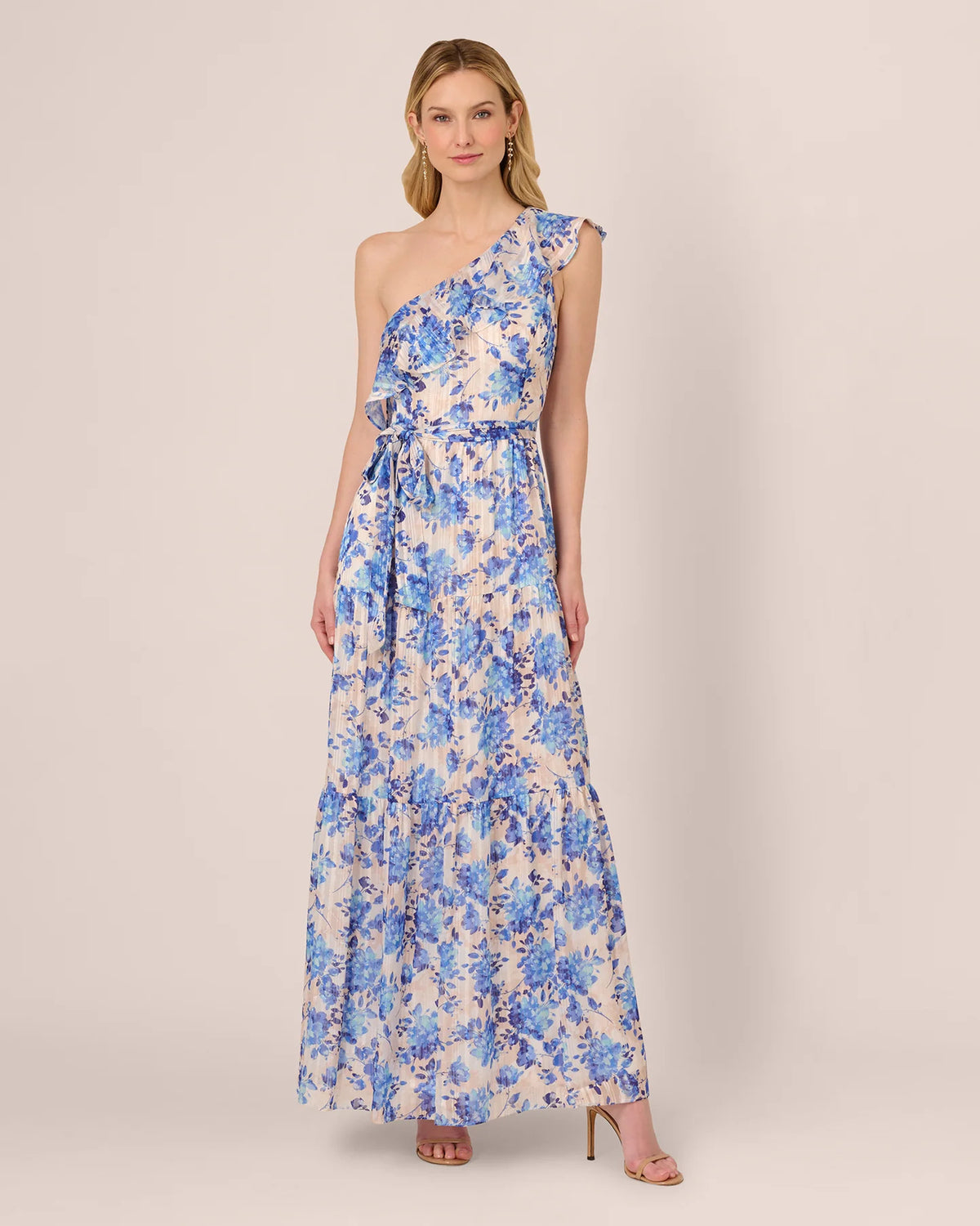 one-shoulder a-line maxi mother of the bride dress - image 3