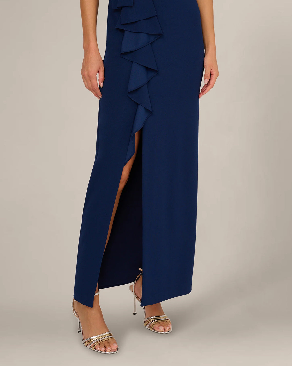 v-neck sheath maxi mother of the bride dress - image 3